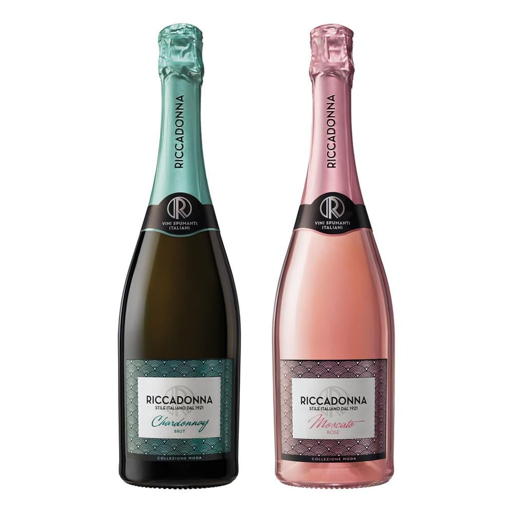 Pack Espumante Riccadonna: Chardonnay Brut 750cc + Moscato Rosé 750cc