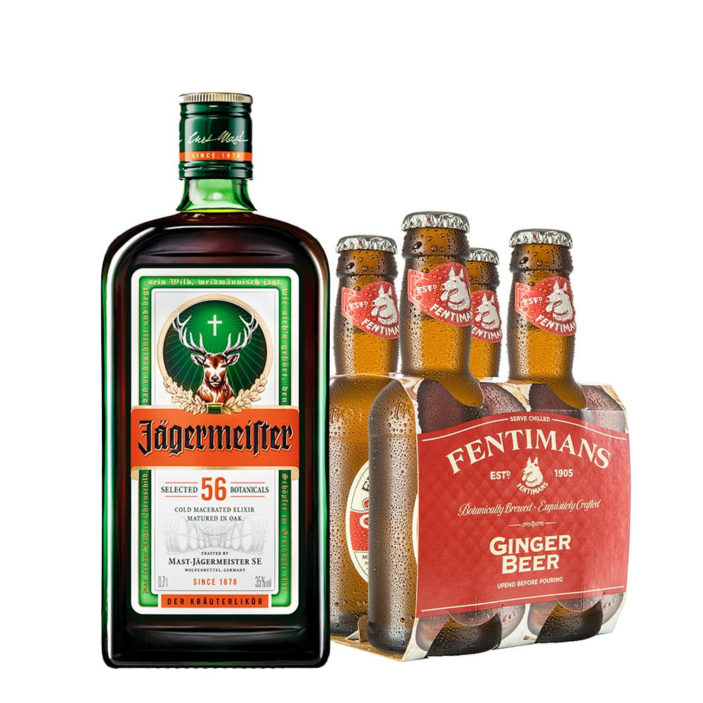 Pack Cóctel Berlin Mule: Jägermeister + 4x Fentimans Ginger Beer