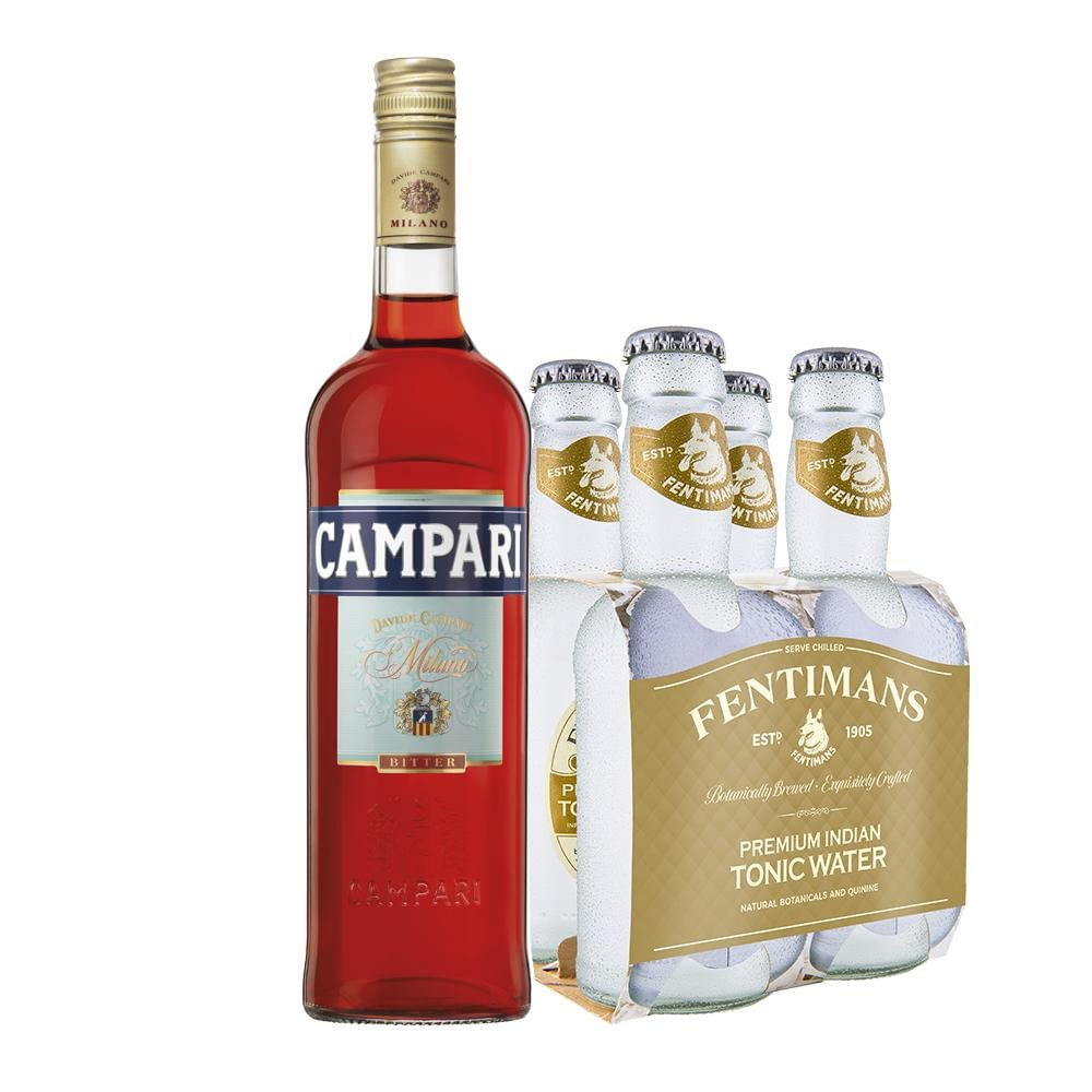 Pack Cóctel Campari Tonic: Campari 750ml + 4x Fentimans Tonic Water