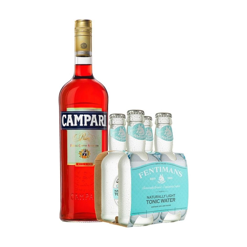 Pack Cóctel Campari Tonic: Campari 750ml + 4x Fentimans Light Tonic Water
