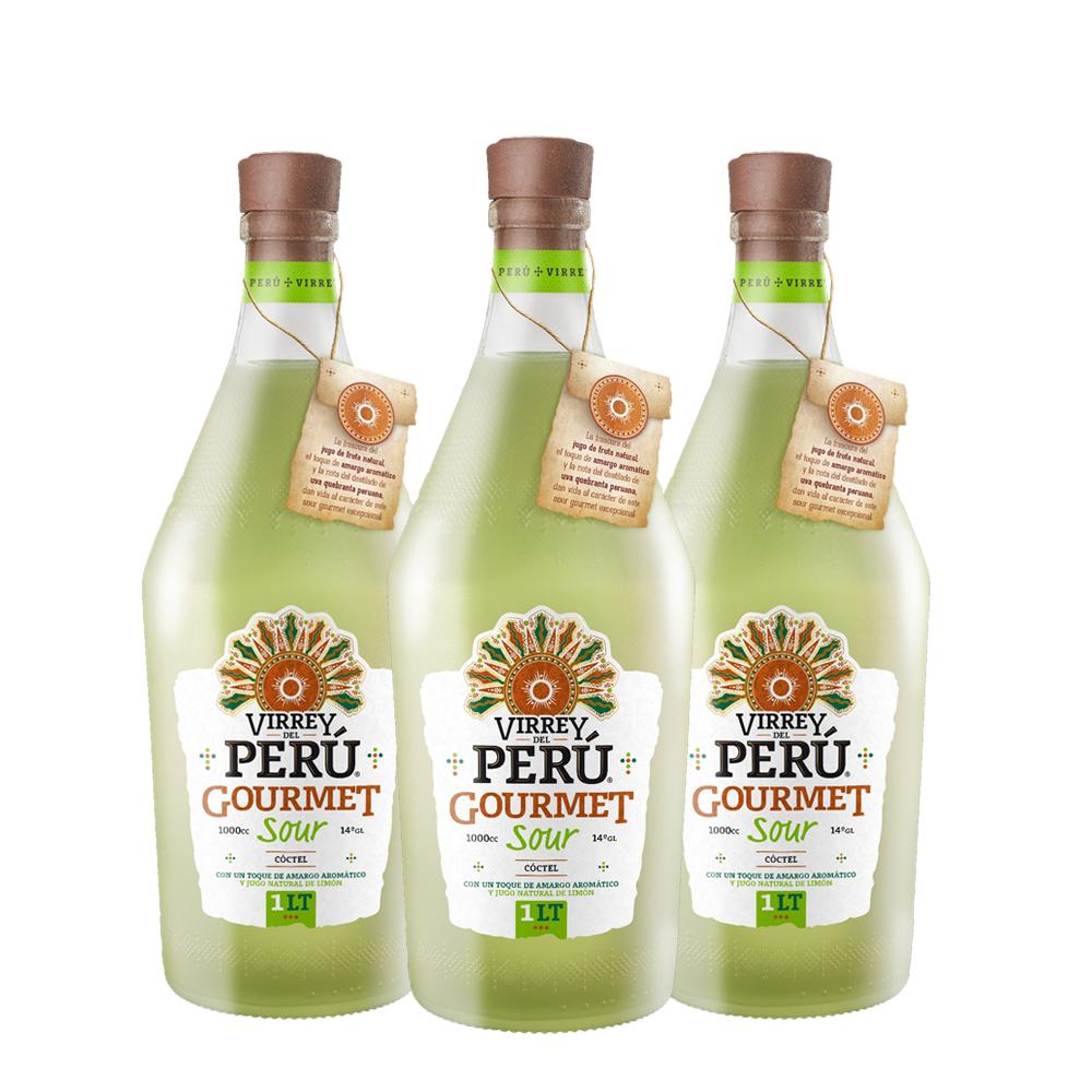 Pack Cóctel Sour 3x Perú Gourmet Limón 1000cc