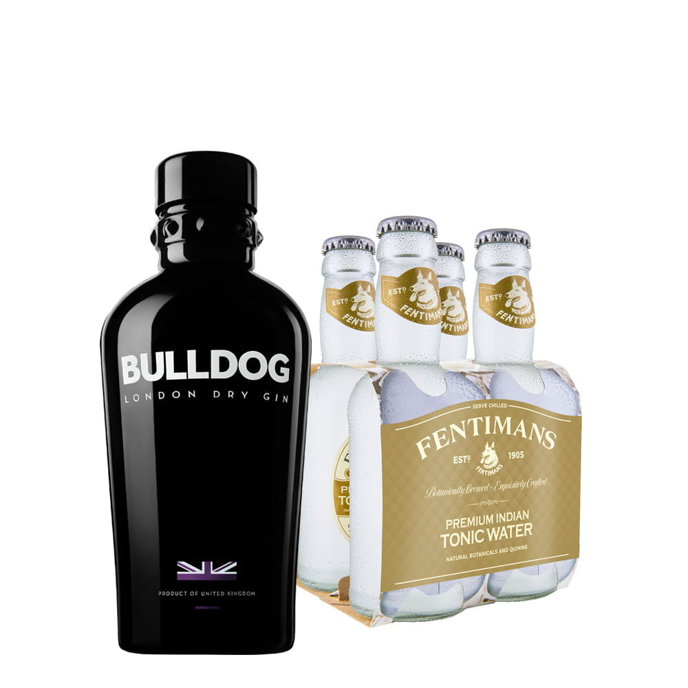 Pack Cóctel Bulldog Tonic: 1x Bulldog + 4x Fentimans Tonic Water 200cc