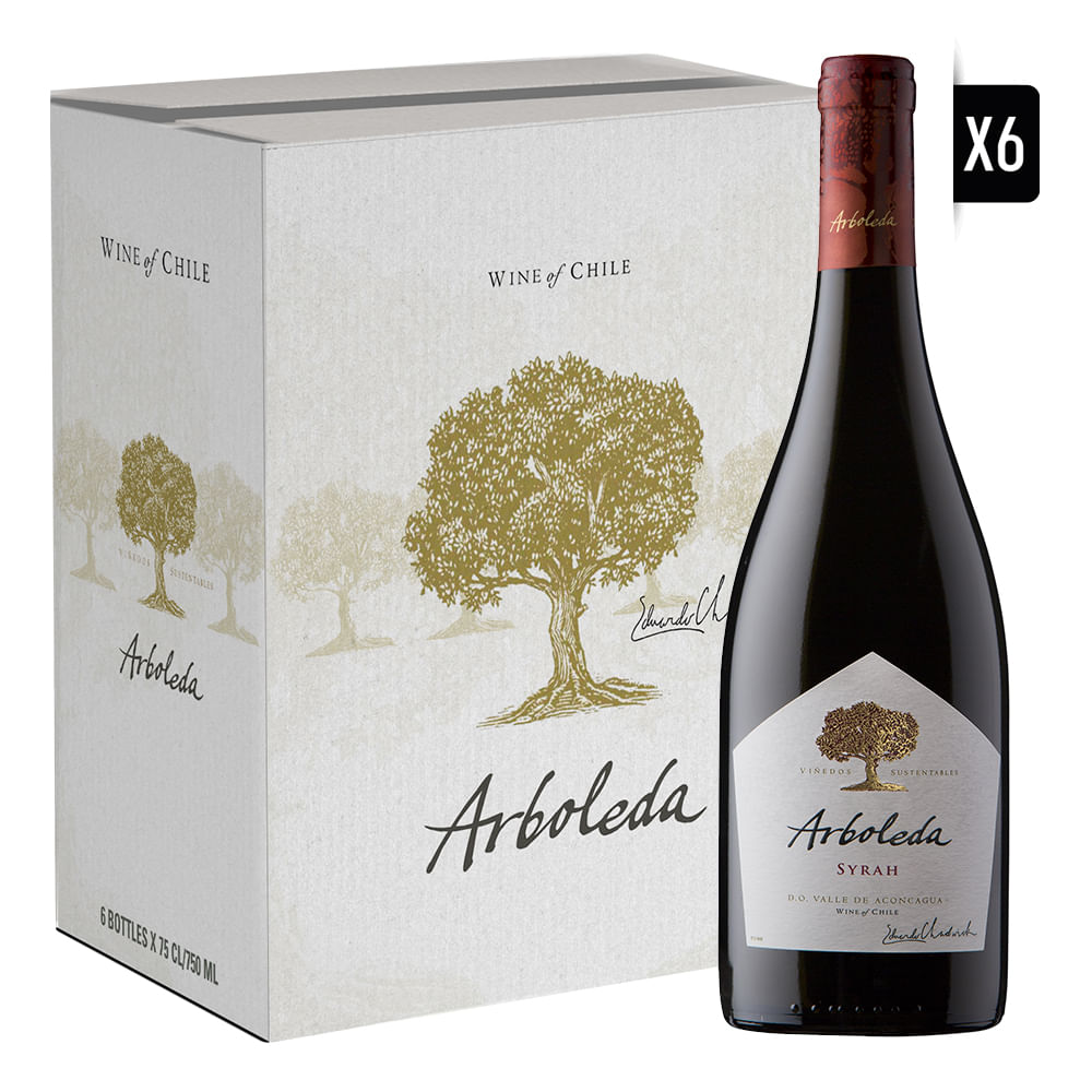 Pack 6x VIno Arboleda Syrah 750cc