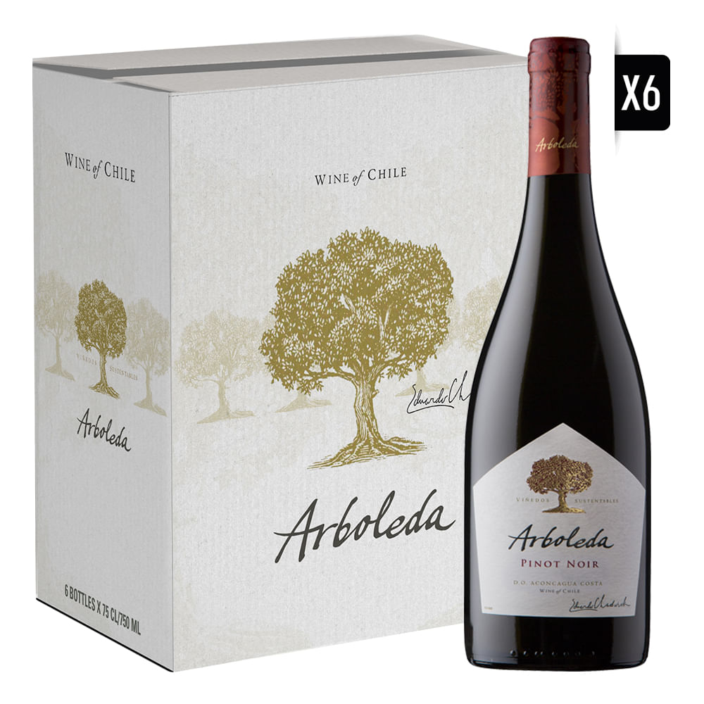Pack 6x Vino Arboleda Pinot Noir 750cc