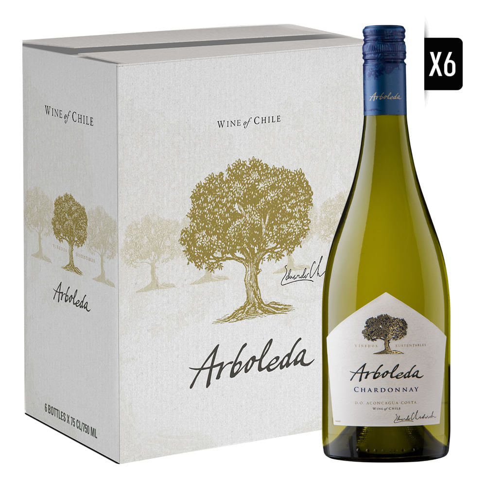 Pack 6x Vino Arboleda Chardonnay 750cc