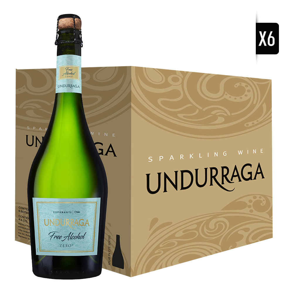 Pack Espumante 6x Undurraga Free Alcohol 750cc