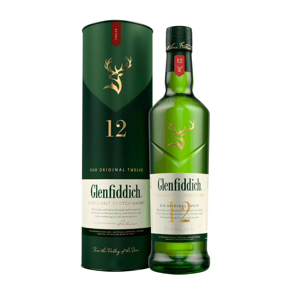 Whisky GLENFIDDICH 12 AÑOS SINGLE MALT 750CC