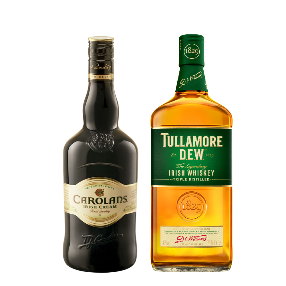 Pack Whisky Irlandés Tullamore D.E.W 750cc + Licor Carolans 750cc