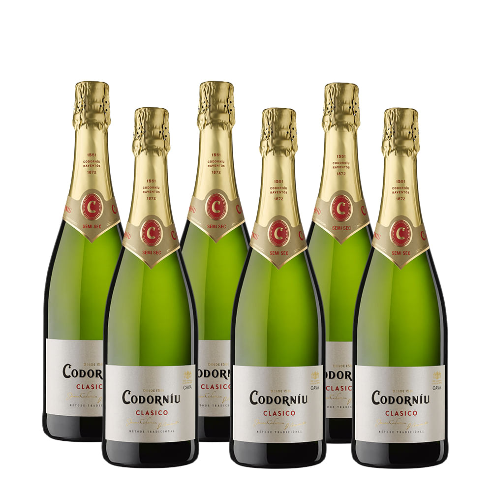 Pack 6x Espumante Cava Codorniu Demi Sec