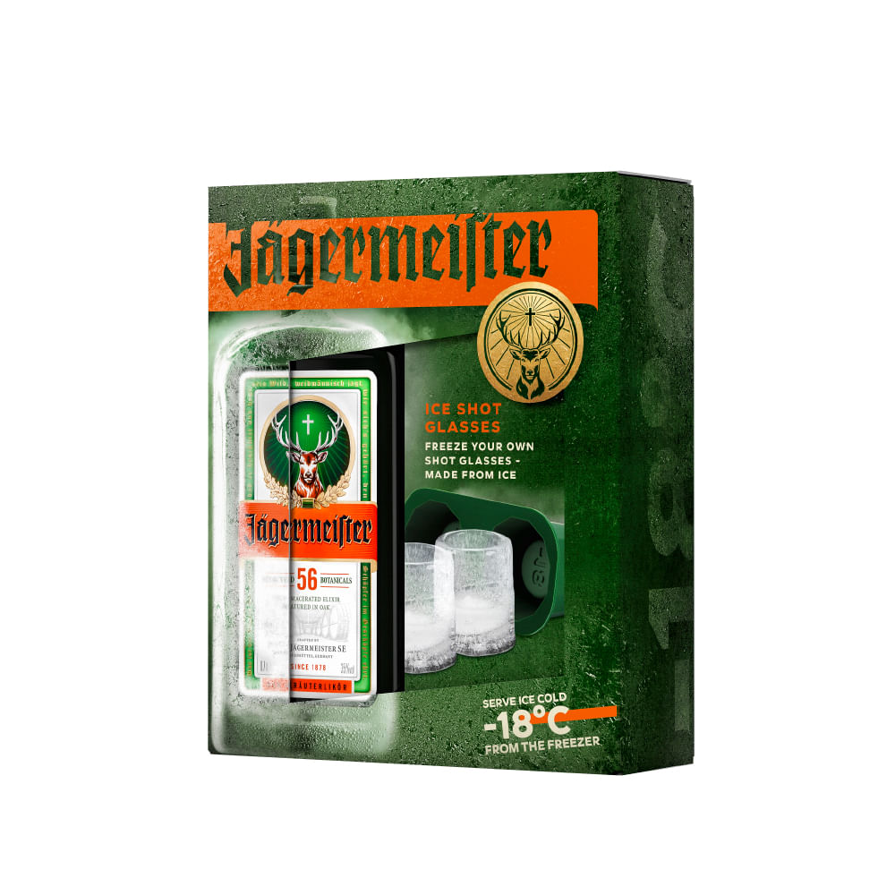 Pack Licor Jägermeister 700cc + Molde de Hielo Para Shots