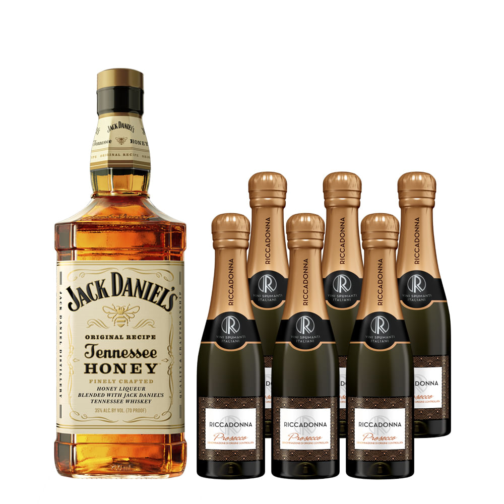 Pack Whiskey Jack Daniel´s Honey 750cc + Espumante Riccadonna Prosecco 200cc