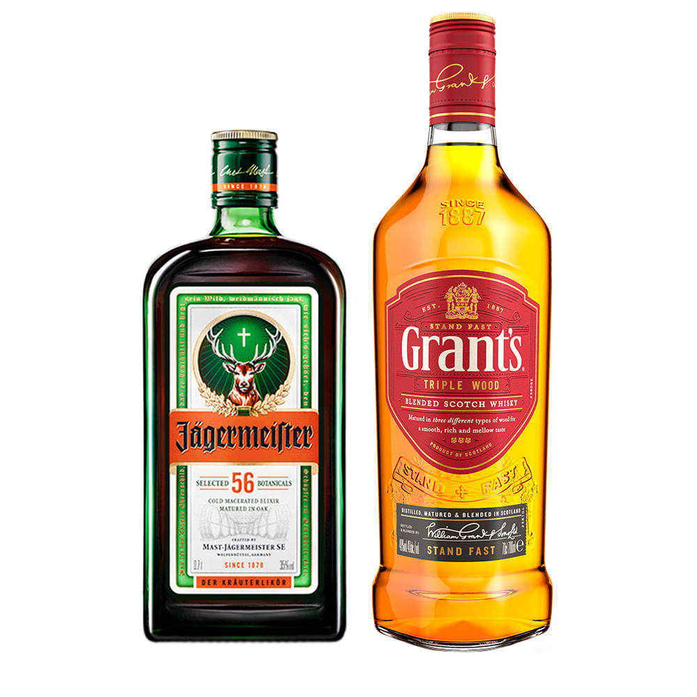 Pack Licor Jägermeister 750cc + Whisky Grant´s 1000cc