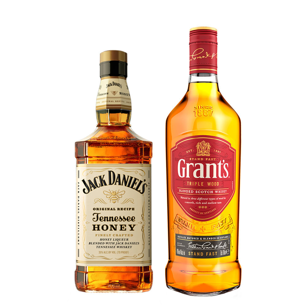 Pack Whiskey Jack Daniel´s Honey 750cc + Whisky Grant´s 1000cc