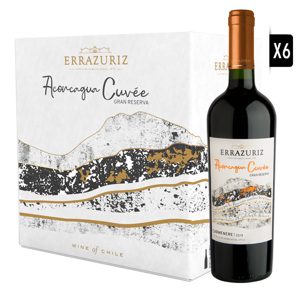 Pack 6x Vino Errazuriz Aconcagua Cuvée Carmenere 750cc