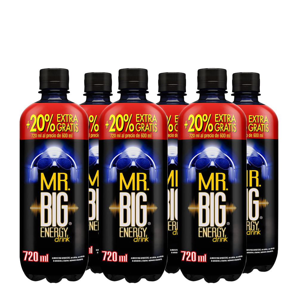Pack 6x Bebida Energética Mr. Big 720cc