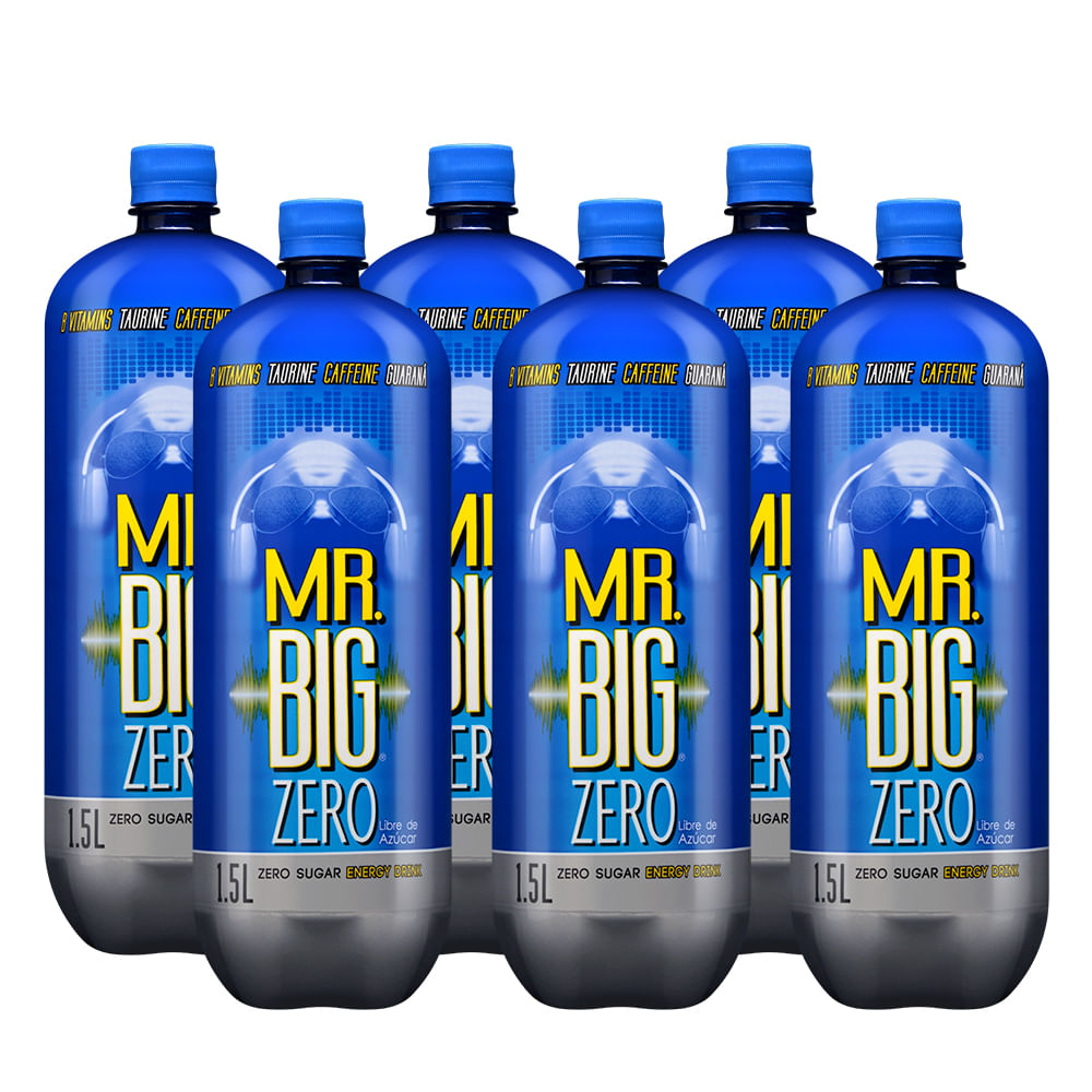 Pack 6x Bebida Energética Mr. Big Zero 1500cc