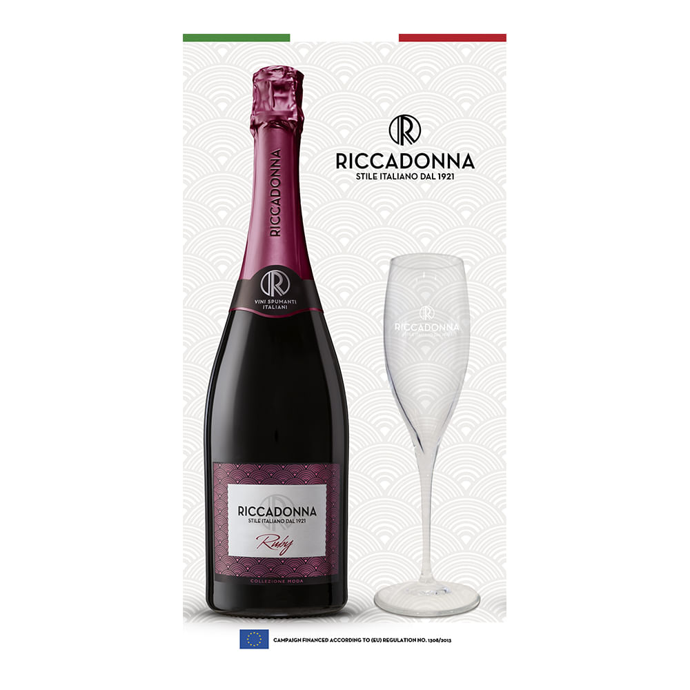 Pack Espumante Riccadonna Ruby 750cc + Copa Riccadonna