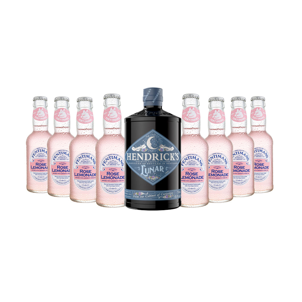Pack Gin Hendricks Lunar 750cc + Agua Tónica Fentimans Rose Lemonade