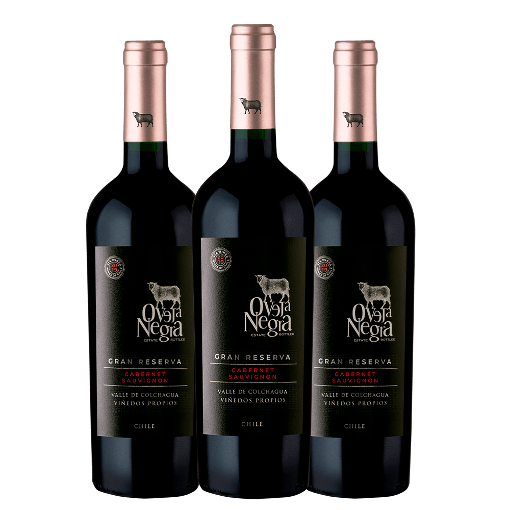 Pack 3x Vino Oveja Negra Gran Reserva Cabernet Sauvignon 750cc