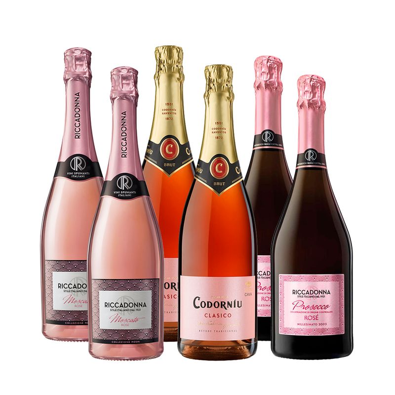 2x-Codorniu-Brut-Rose-2x-Riccadonna-Moscato-Rose-2x-Riccadonna-Prosecco-Rose