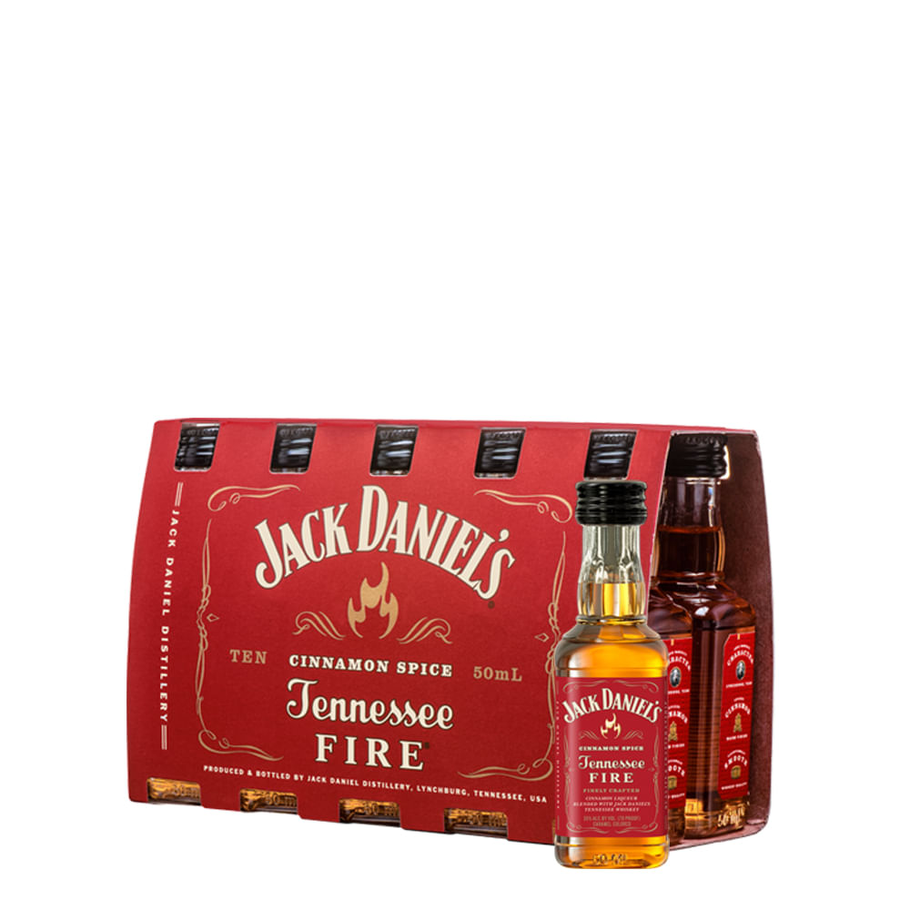 Pack 10x Miniatura Whiskey Jack Daniel´s Fire 50cc