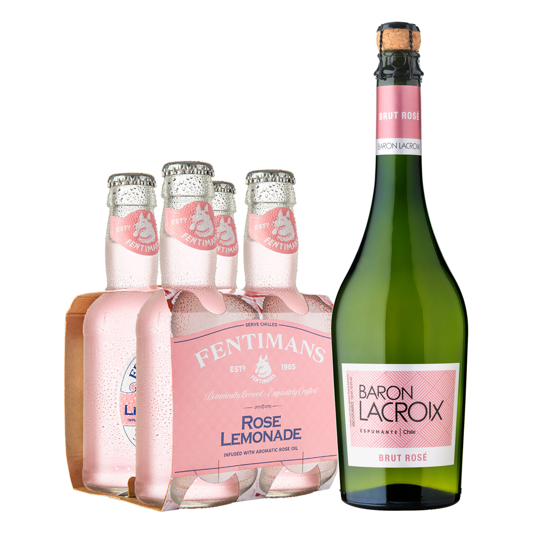Pack Espumante Undurraga 750cc + 4x Agua Tónica Fentimans Rose Lemonade 200cc