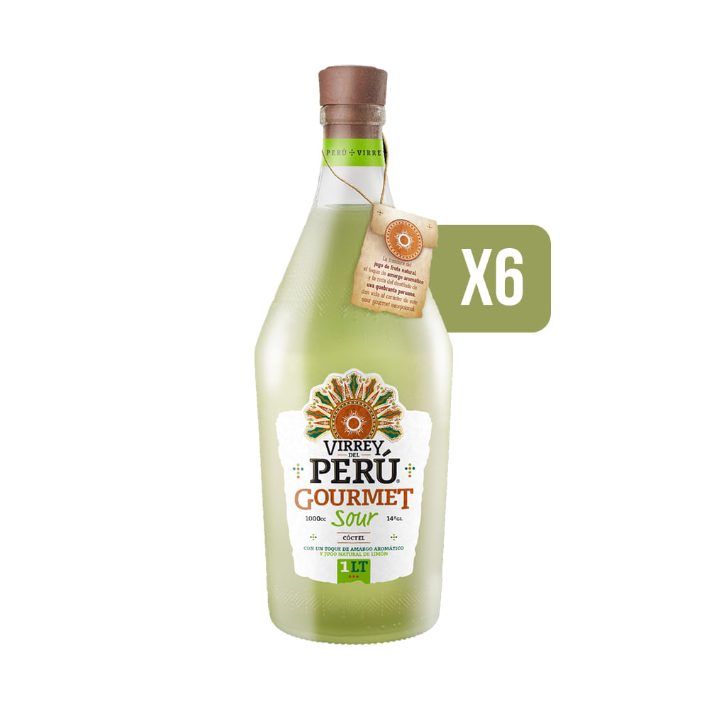Pack Cóctel Virrey del Perú Gourmet Sour Limón 750cc