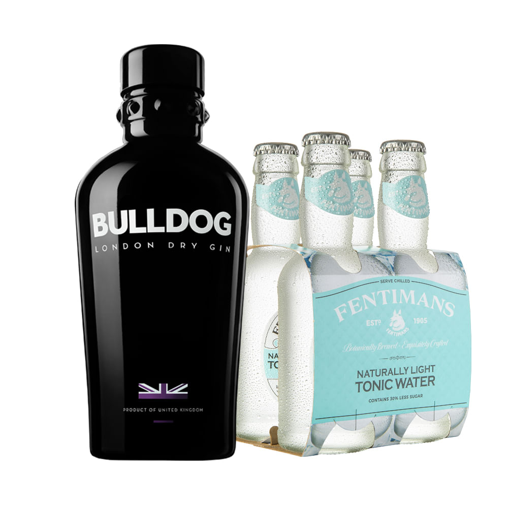 Pack Gin Bulldog + 4x Fentimans Tonic Water ligth 200cc