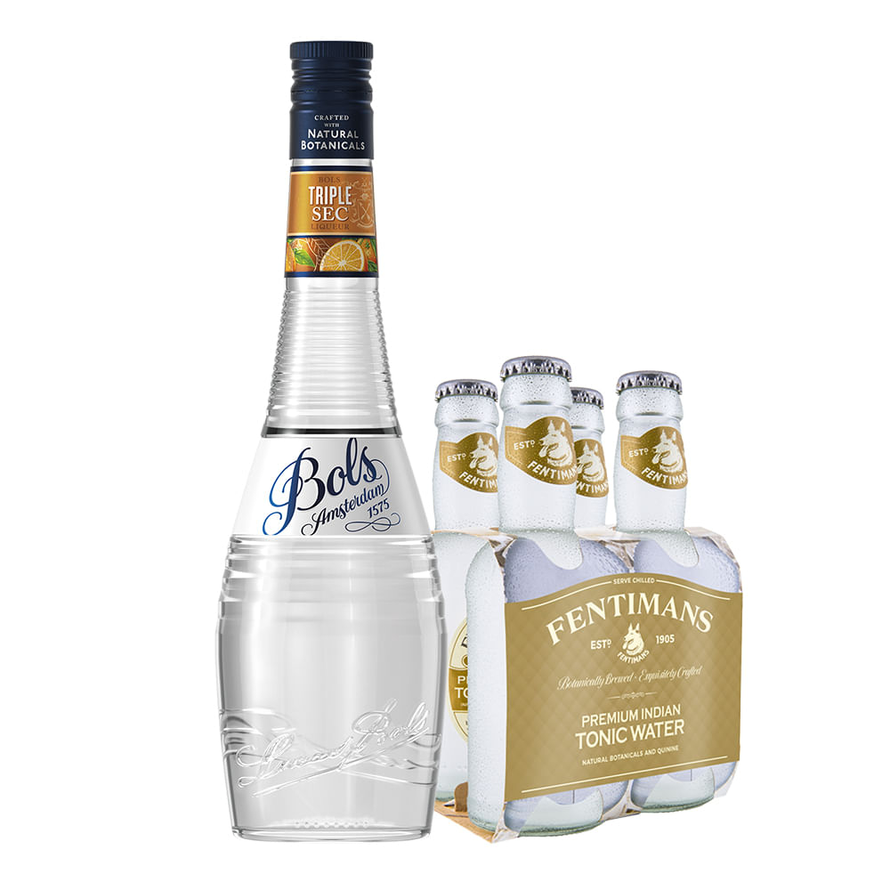 Pack Licor Bols Triple Sec 700cc + 4x Agua Tónica Fentimans Tonic water 200cc