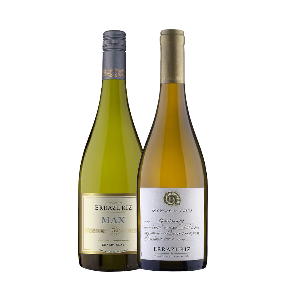 Pack Vino Errázuriz Max Chardonnay + Vino Errázuriz Aconcagua Costa Chardonnay