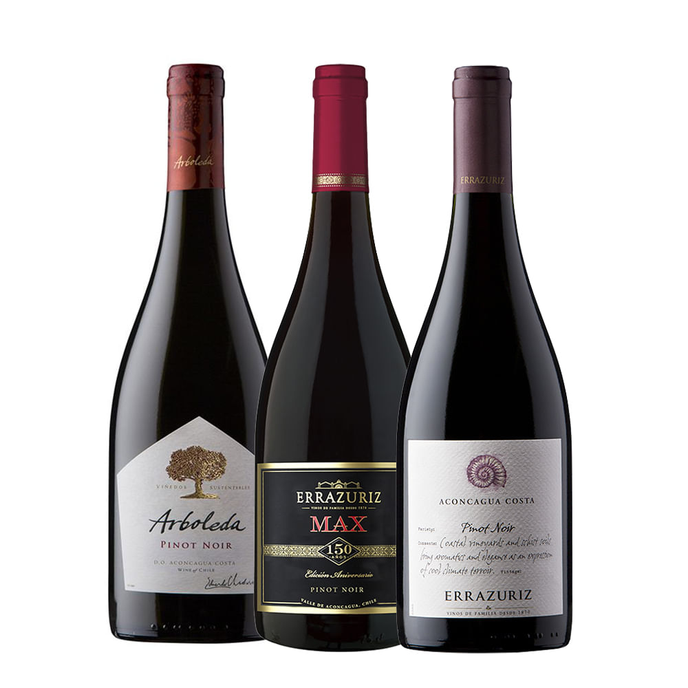 Pack Vinos Pinot Noir: Arboleda + Errázuriz Max + Errázuriz Aconcagua Costa
