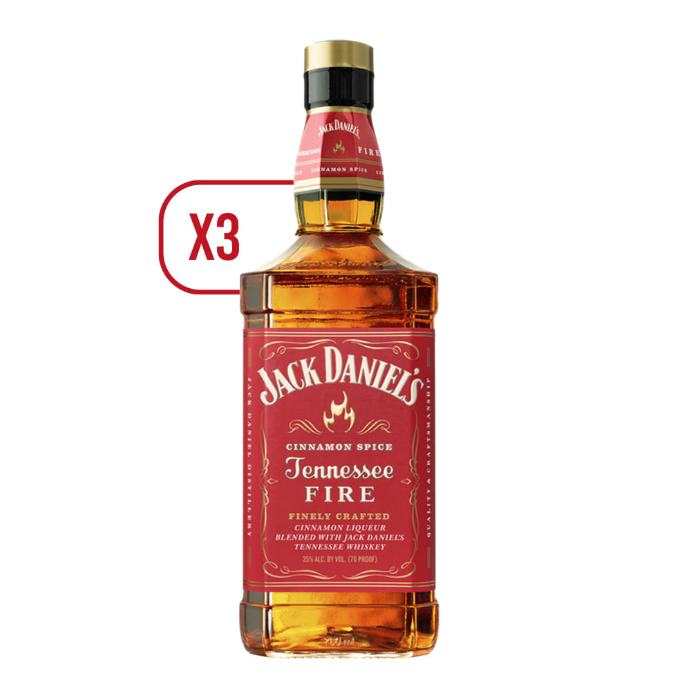 Pack Whiskey 3x Jack Daniel´s Fire 750cc