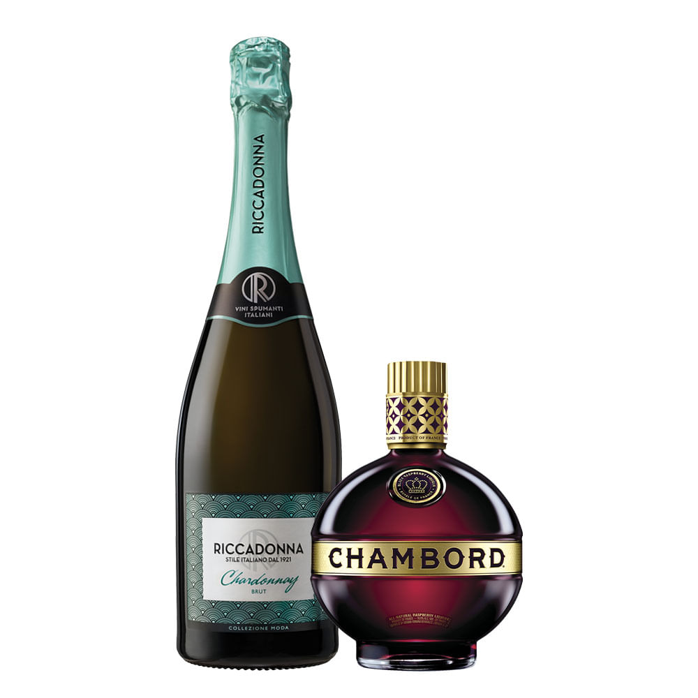 Pack Licor Chambord 750cc + Espumante Riccadonna Chardonnay Brut 750cc