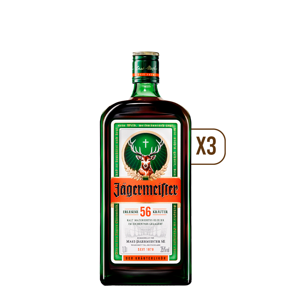 Pack 3x Licor Jägermeister 1000cc