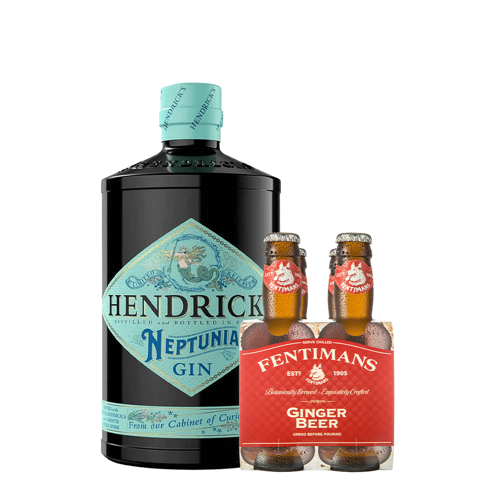 Pack Gin Hendricks Neptunia + 4x Agua Tónica Fentimans Ginger Beer 200cc