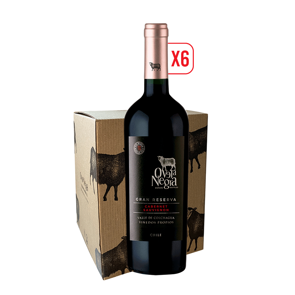 Pack 6x Vino Oveja Negra Gran Reserva Cabernet Sauvignon 750cc