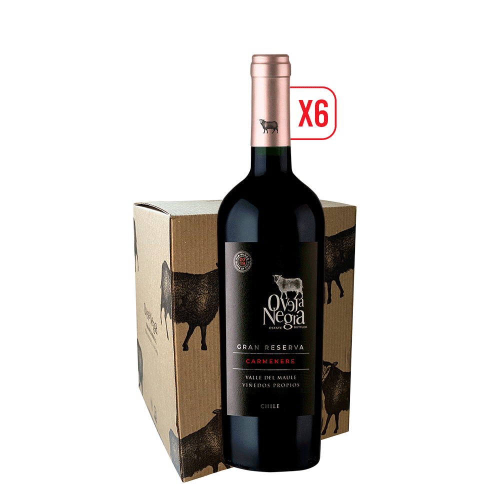 Pack 6x Vino Oveja Negra Gran reserva Carmenere 750cc