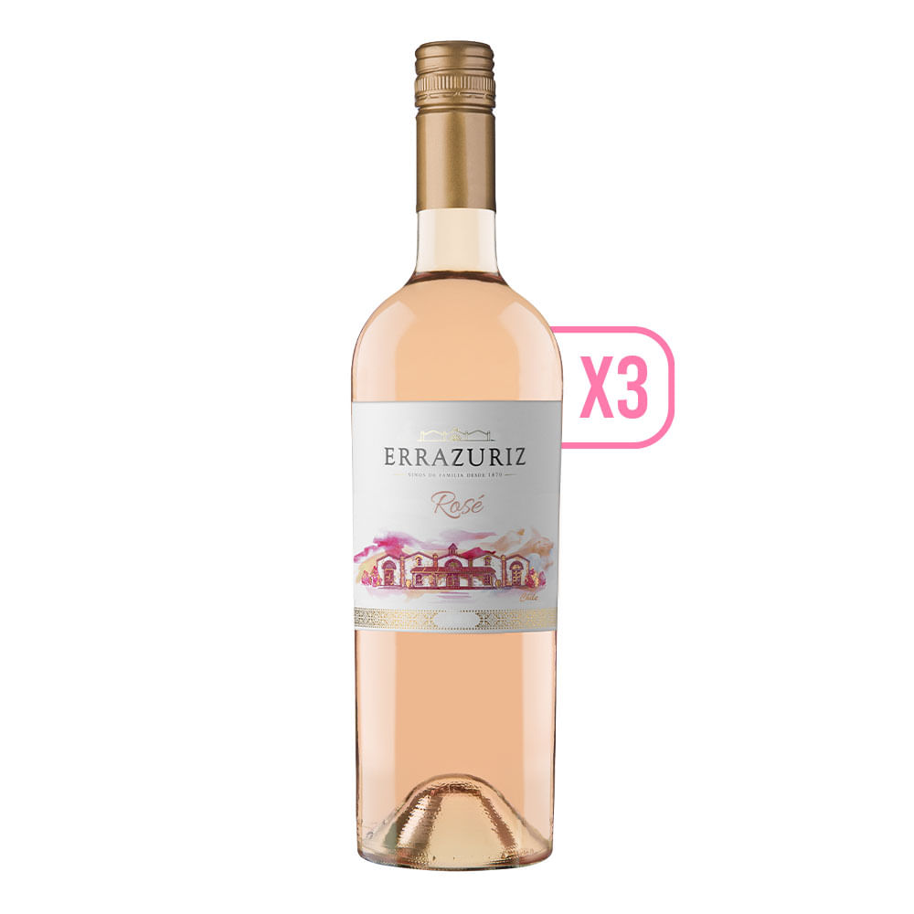 Pack Vino 3x Errazuriz Estate Rosé 750cc