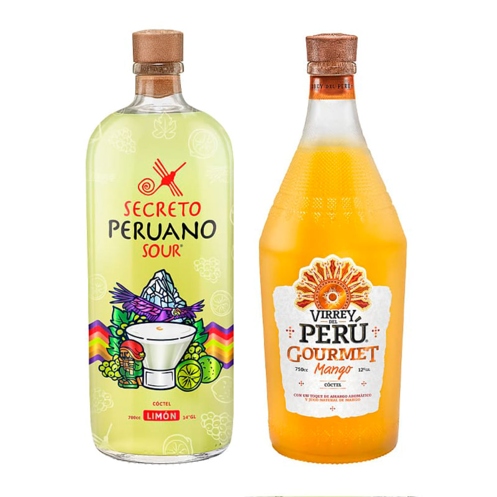 Pack Cóctel Virrey del Perú Gourmet Mango + Cóctel Secreto Peruano Limón