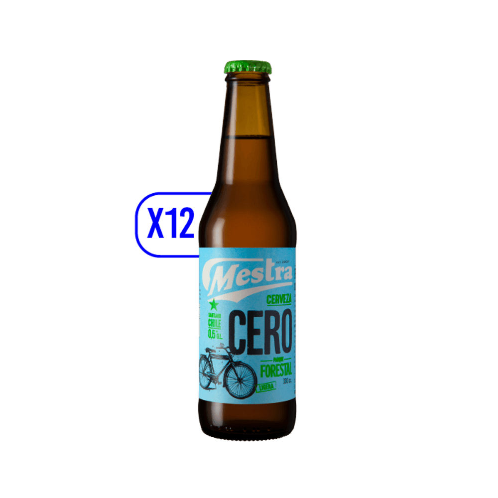 Pack 12x Cerveza Mestra Cero Alcohol 330cc
