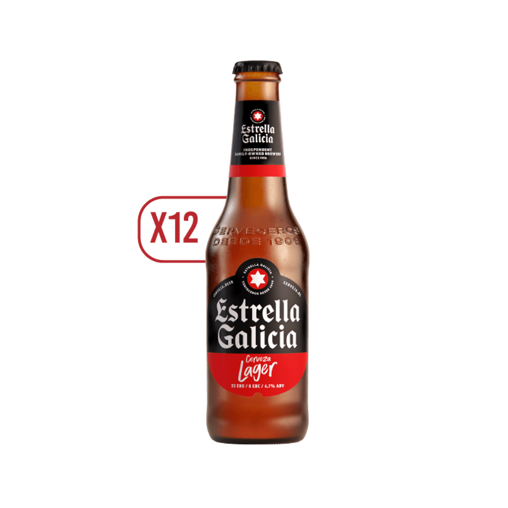 Pack 12x Cervezas Estrella Galicia Premium Lager 330cc