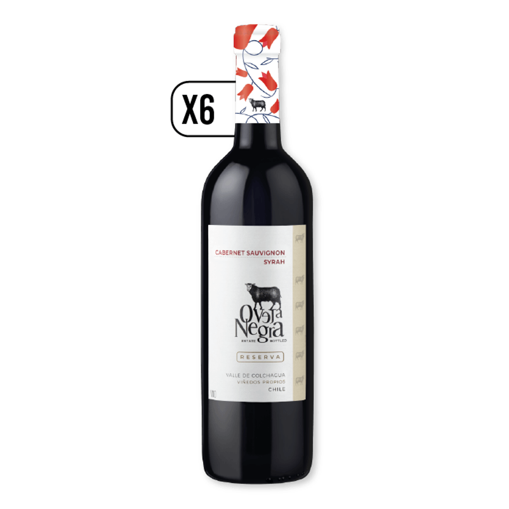 Pack 6x Vino Oveja Negra CabernetS/Syrah 750cc