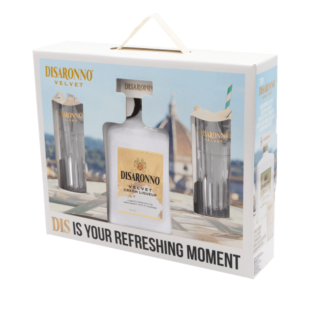 Pack Disaronno Velvet 700cc + 2 Vasos Largos