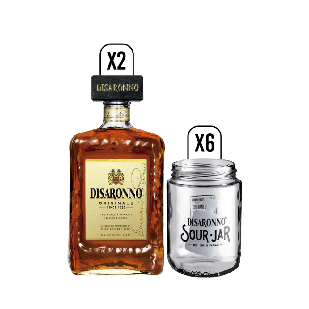 2x Disaronno Tradicional 700cc + Set 6 Vasos