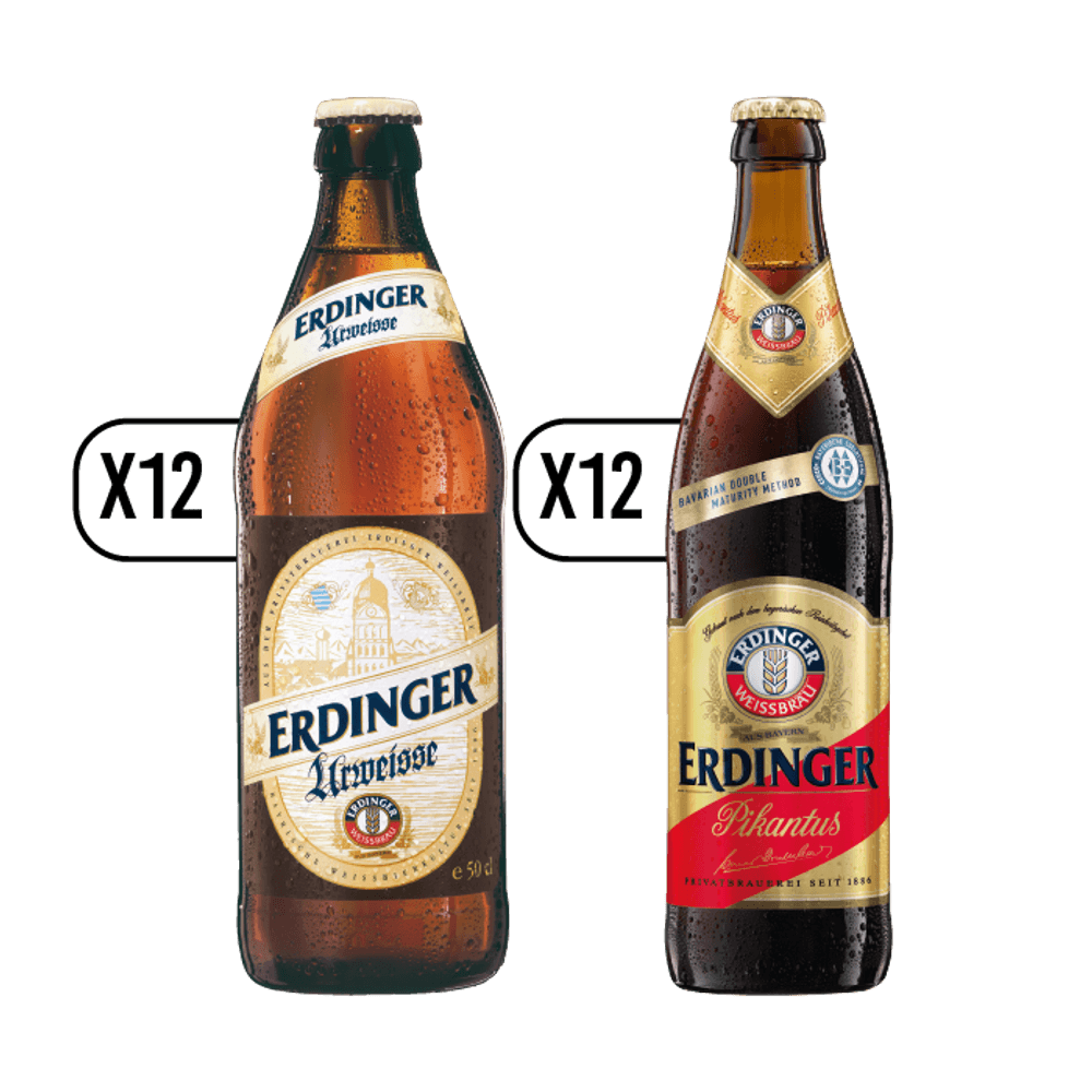 Pack Cerveza Erdinger 12x Pikantus + 12x Urweisse 500cc
