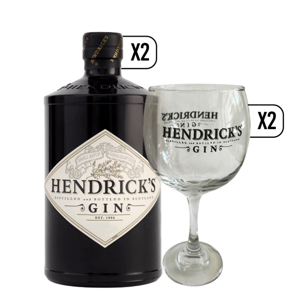 Pack 2x Gin Hendricks 700cc + 2x Copas Hendricks