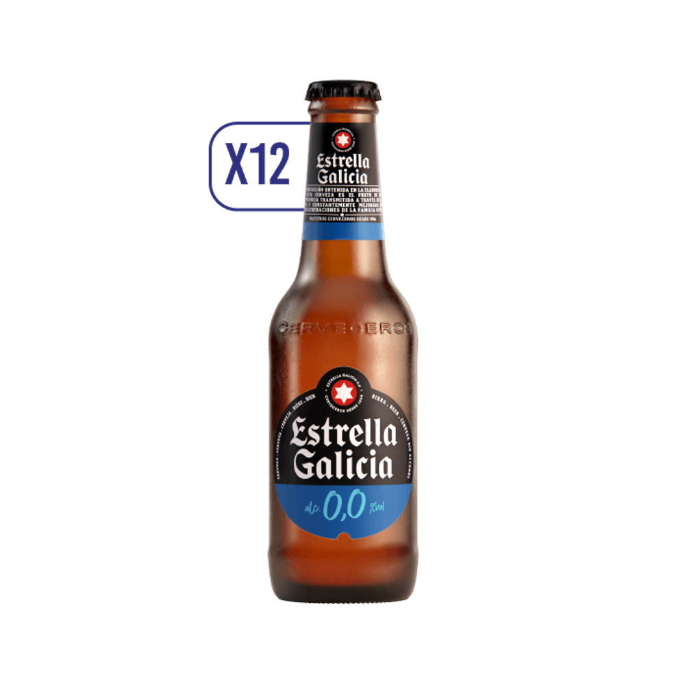 Pack 12 Cervezas Estrella Galicia Sin Alcohol 250cc