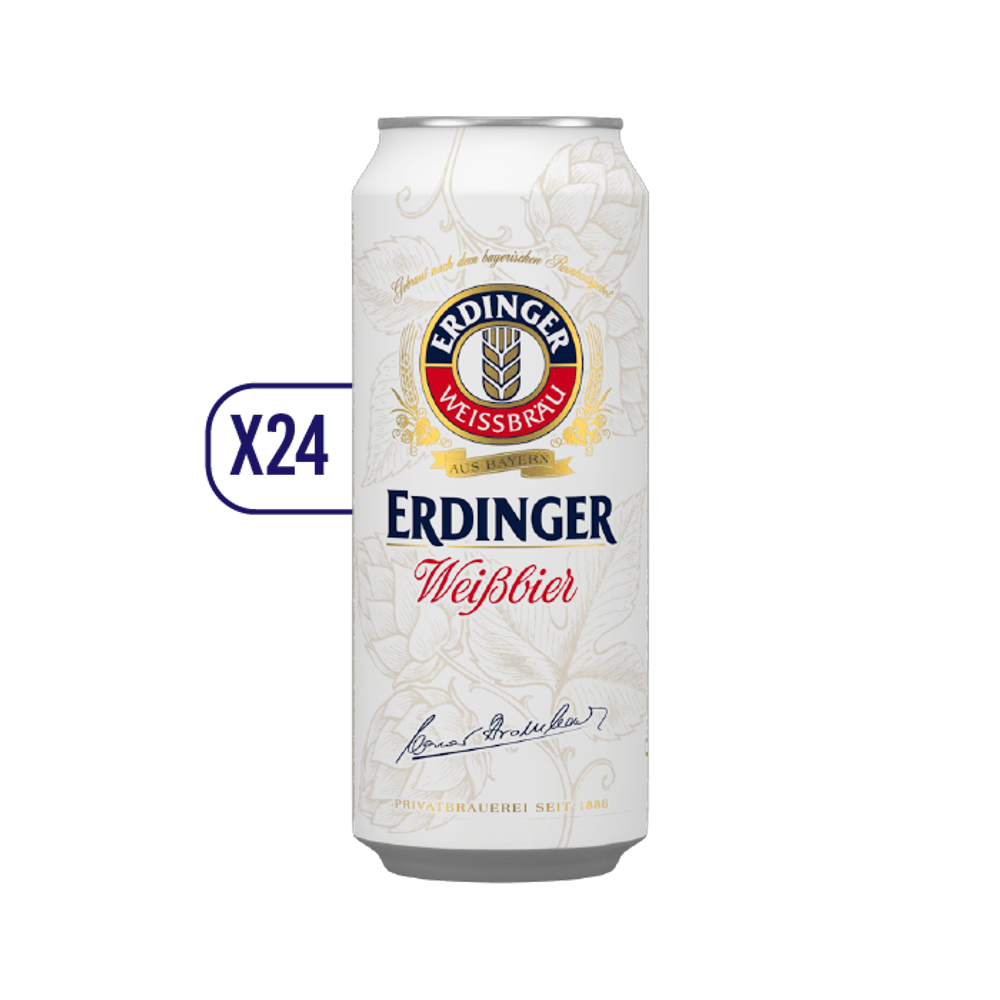 Pack 24x Latas Cerveza Erdinger Weissbier 500cc