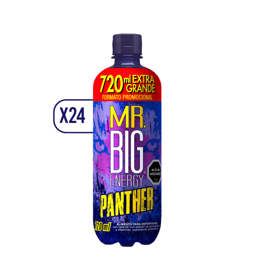 Pack x24 Bebida Energética Mr. Big Panther 720cc