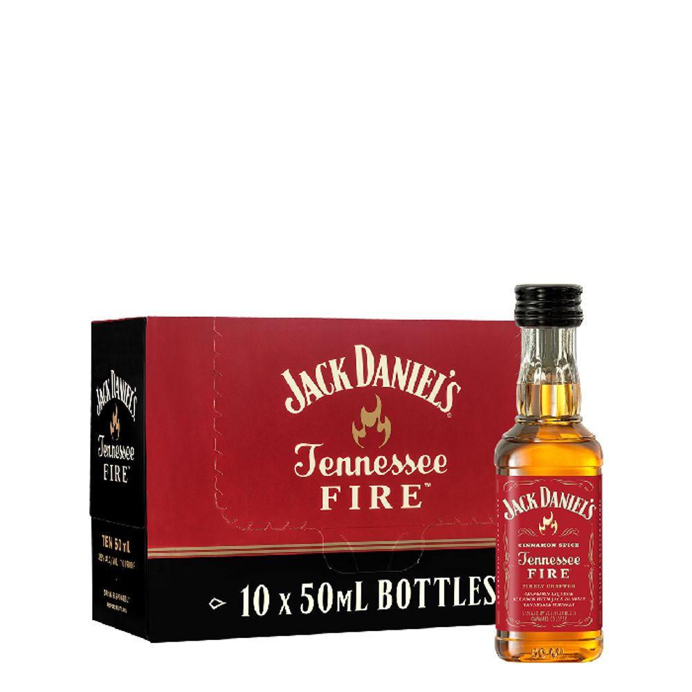 Pack 10x Miniatura Whiskey Jack Daniel´s Fire 50cc